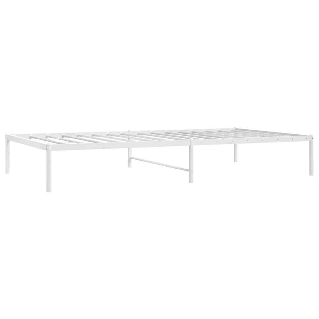 Metal Bed Frame without Mattress White 107x203cm