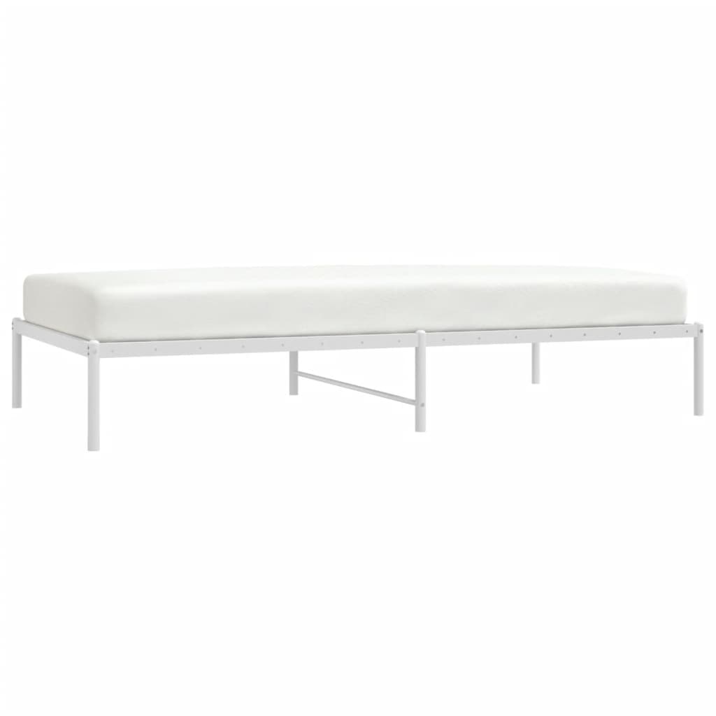 Metal Bed Frame without Mattress White 107x203cm