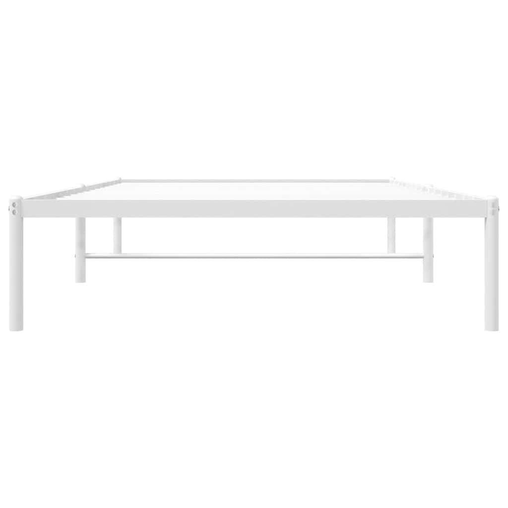 Metal Bed Frame without Mattress White 107x203cm