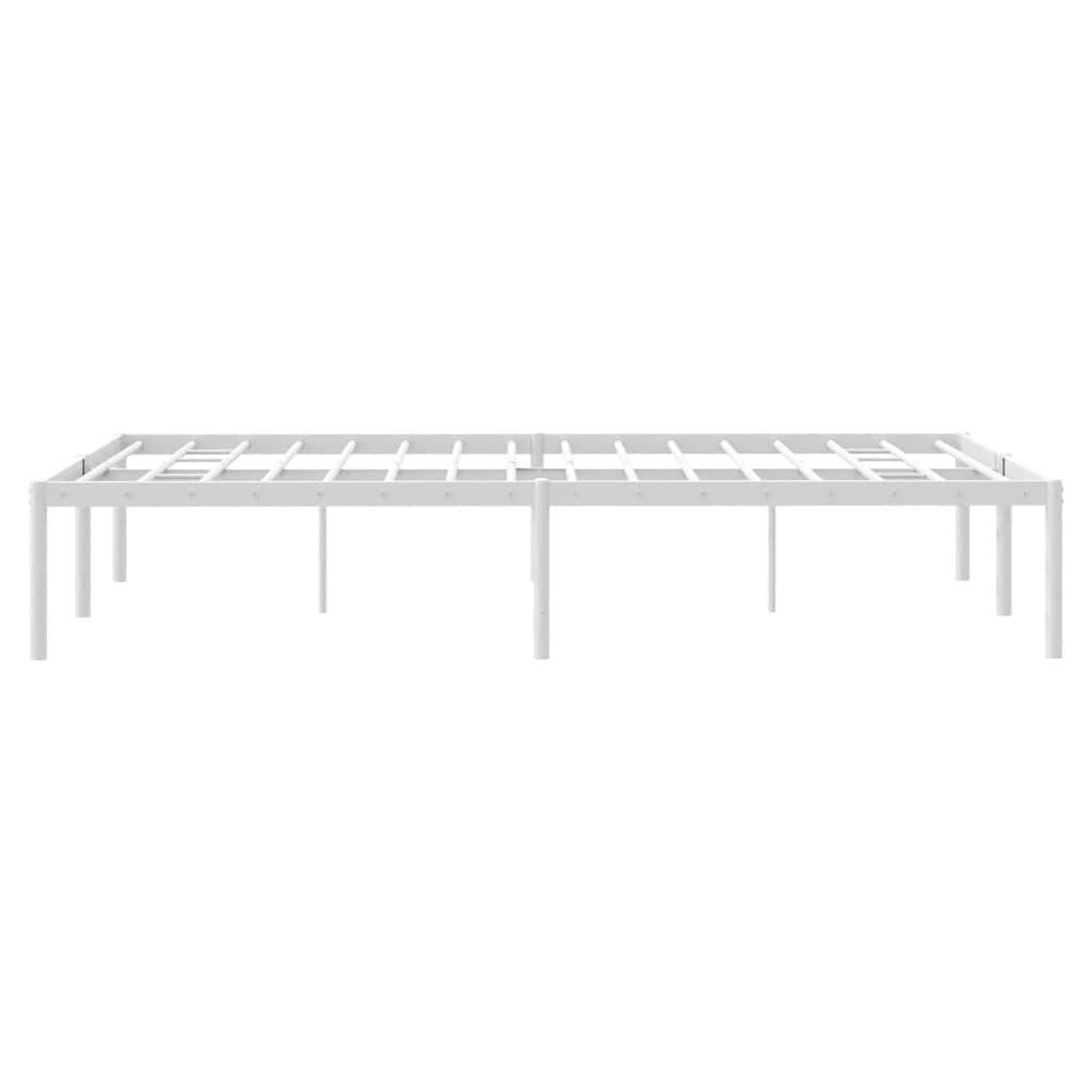 Metal Bed Frame without Mattress White 120x190cm