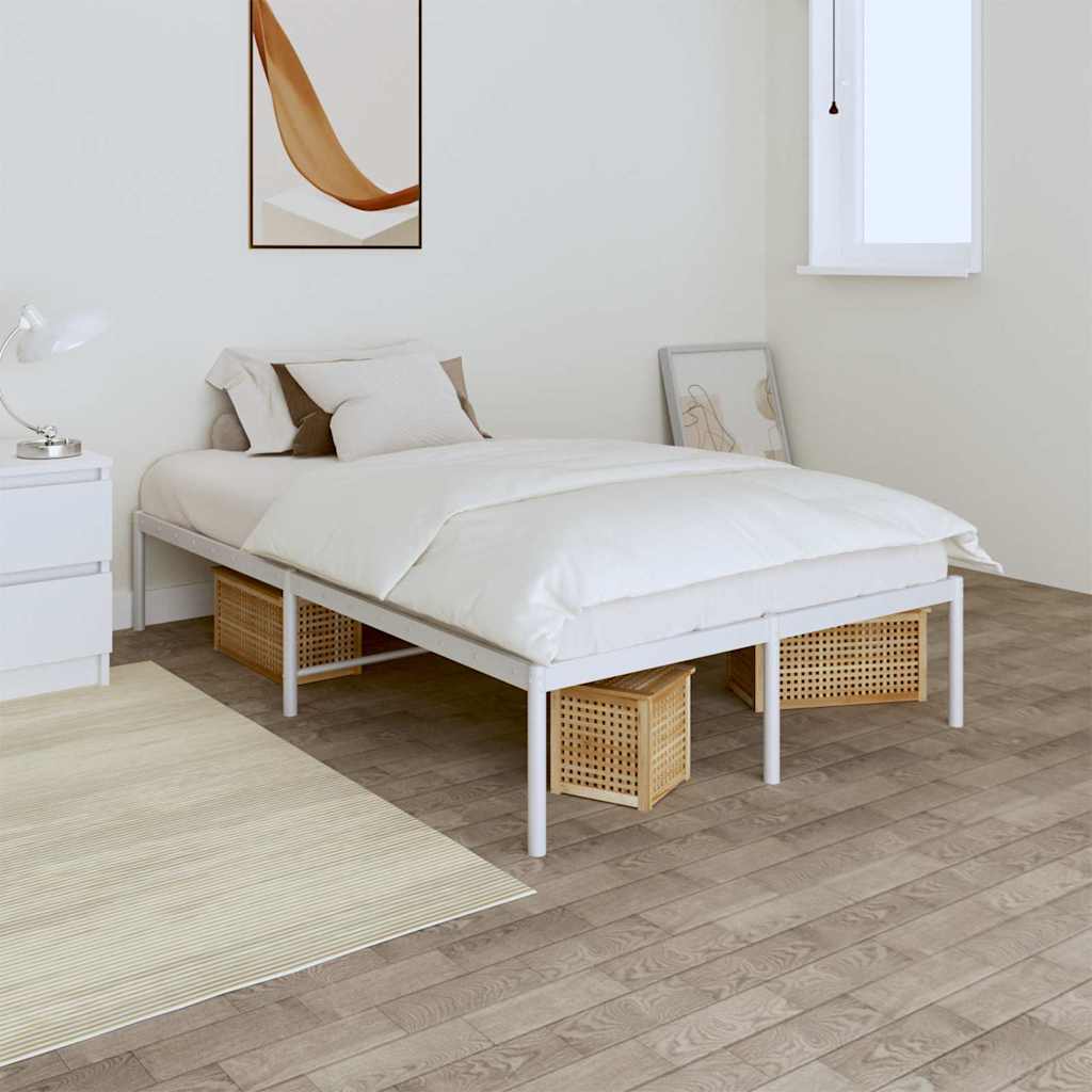 Metal Bed Frame without Mattress White 120x200cm