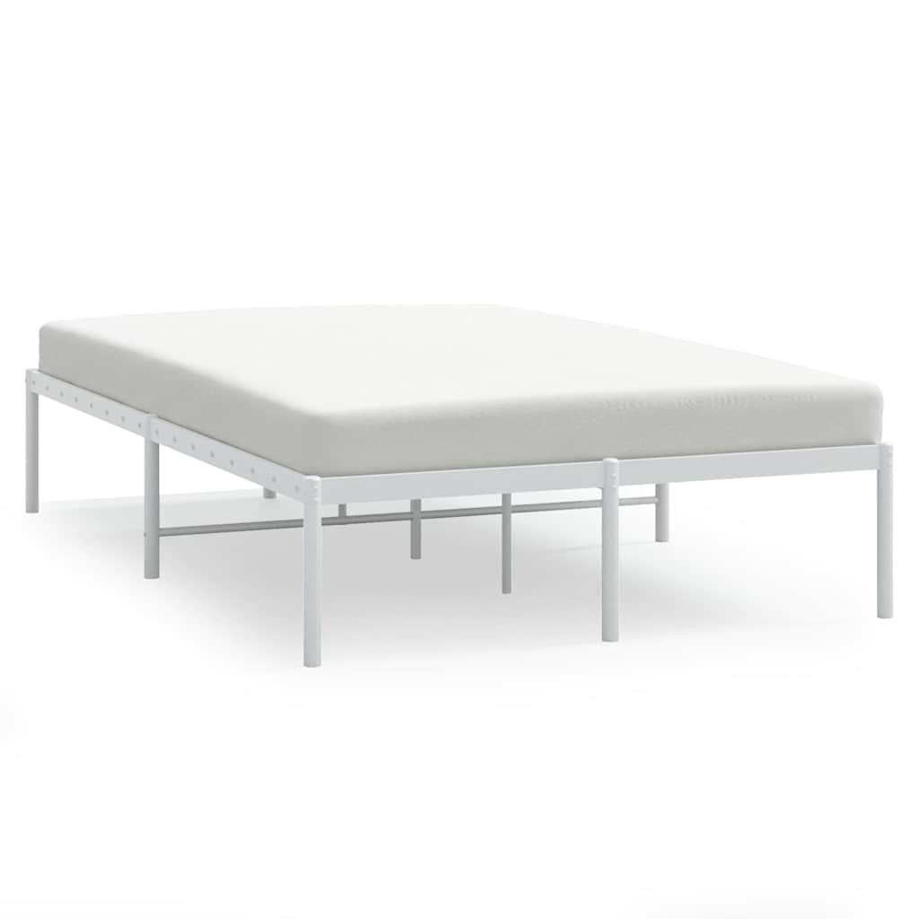 Metal Bed Frame without Mattress White 135x190cm