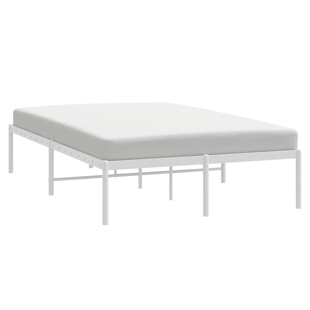 Metal Bed Frame without Mattress White 135x190cm