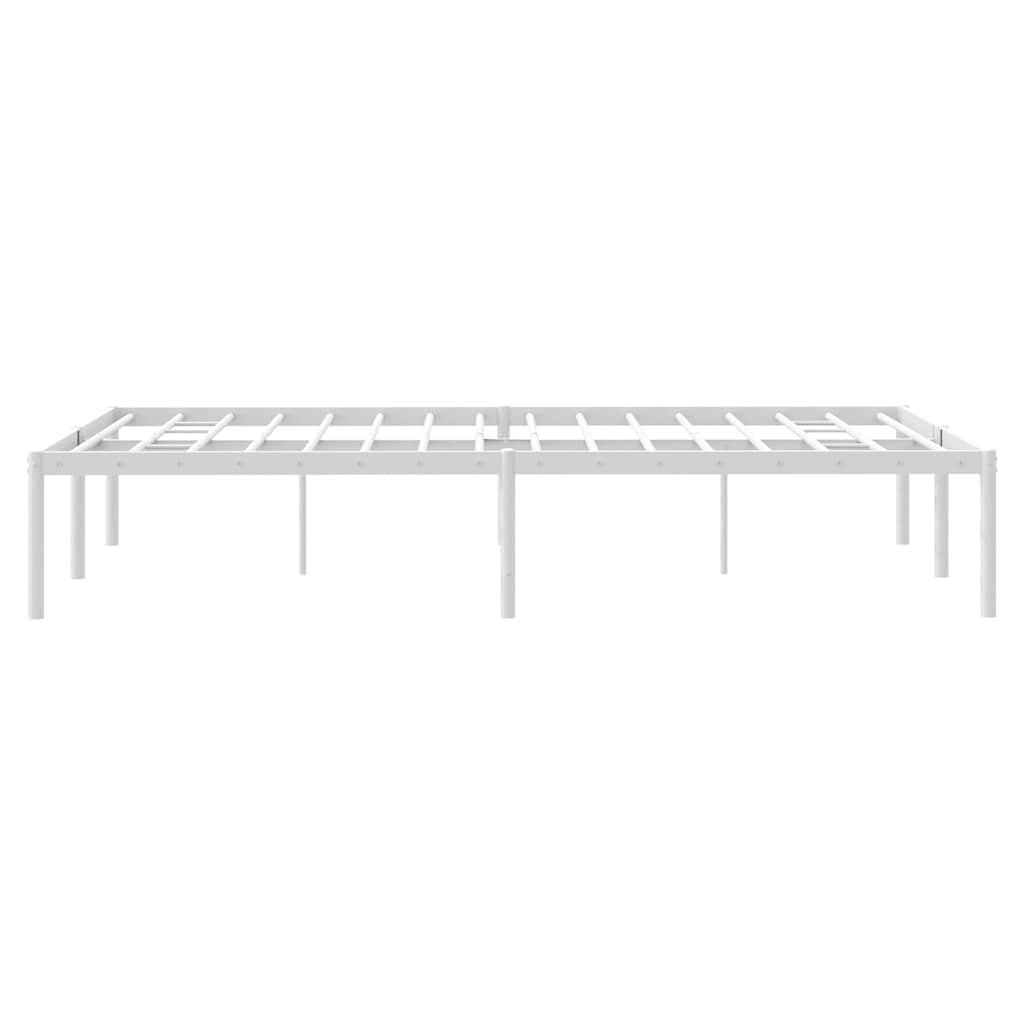 Metal Bed Frame without Mattress White 135x190cm