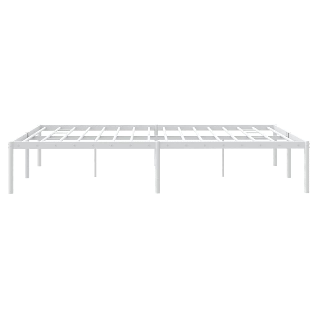 Metal Bed Frame without Mattress White 140x190cm
