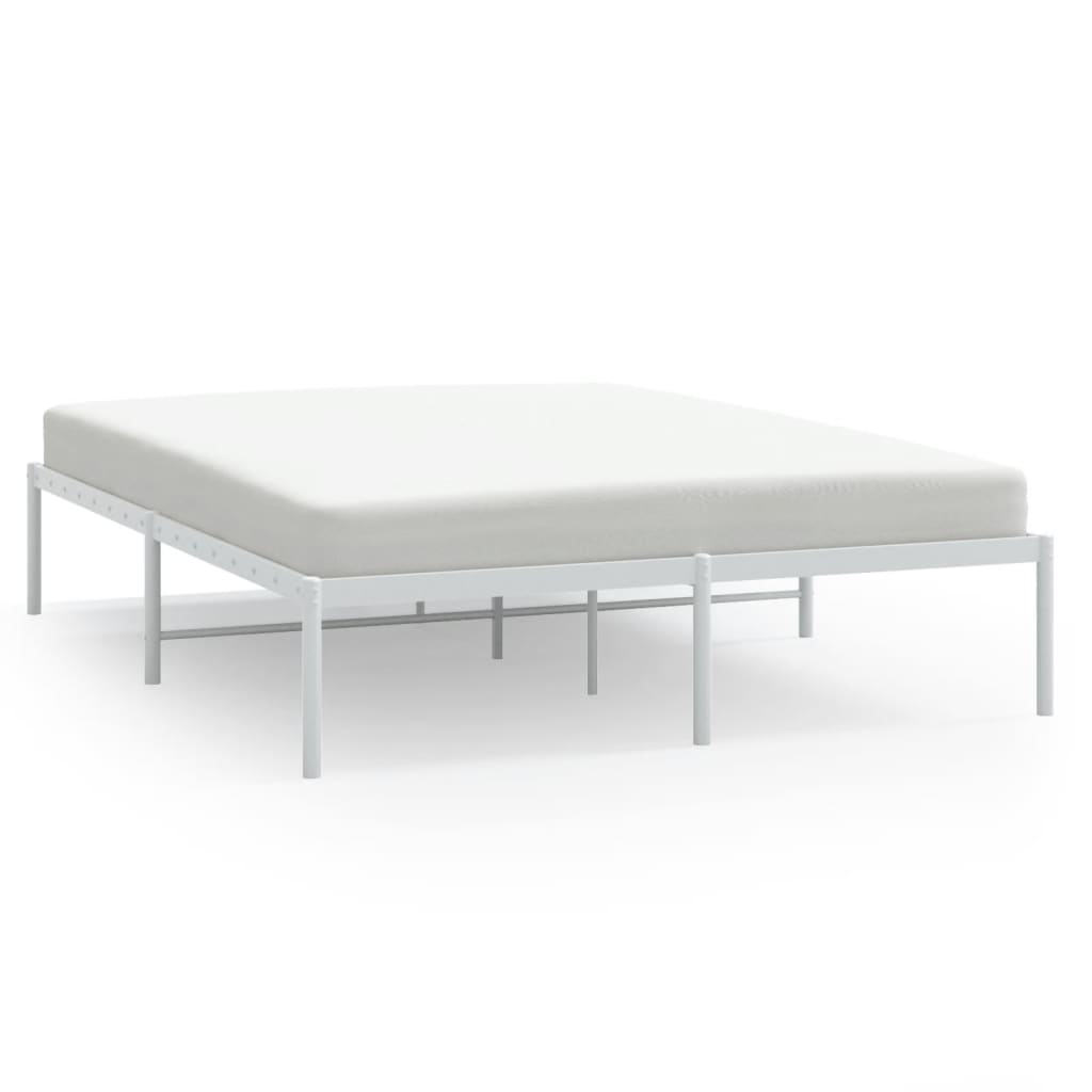 Metal Bed Frame without Mattress White 140x200cm
