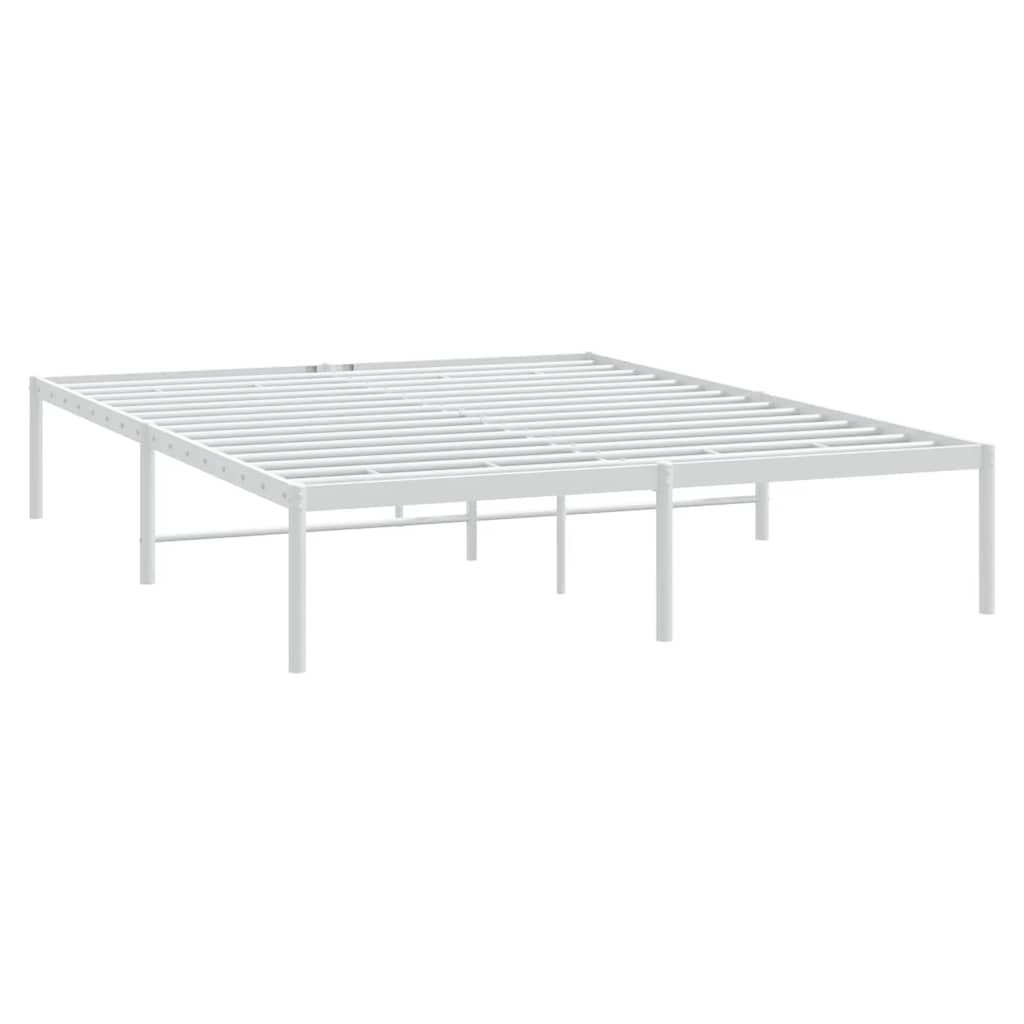 Metal Bed Frame without Mattress White 140x200cm