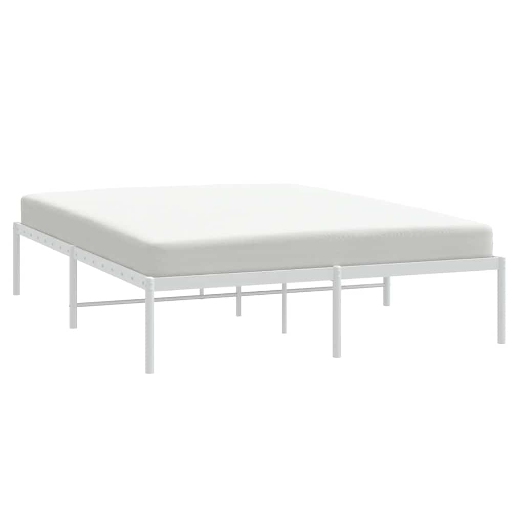 Metal Bed Frame without Mattress White 140x200cm