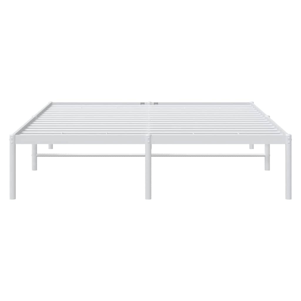 Metal Bed Frame without Mattress White 140x200cm