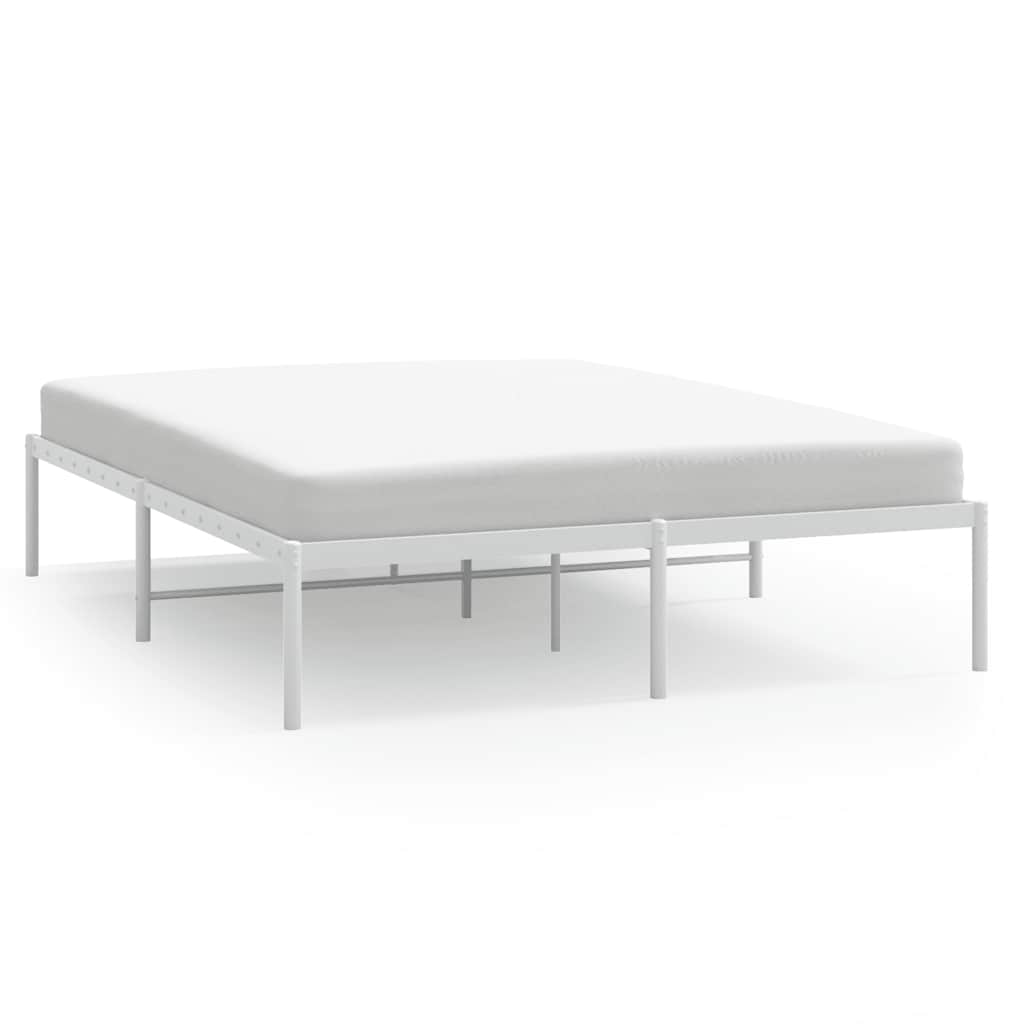 Metal Bed Frame without Mattress White 150x200cm