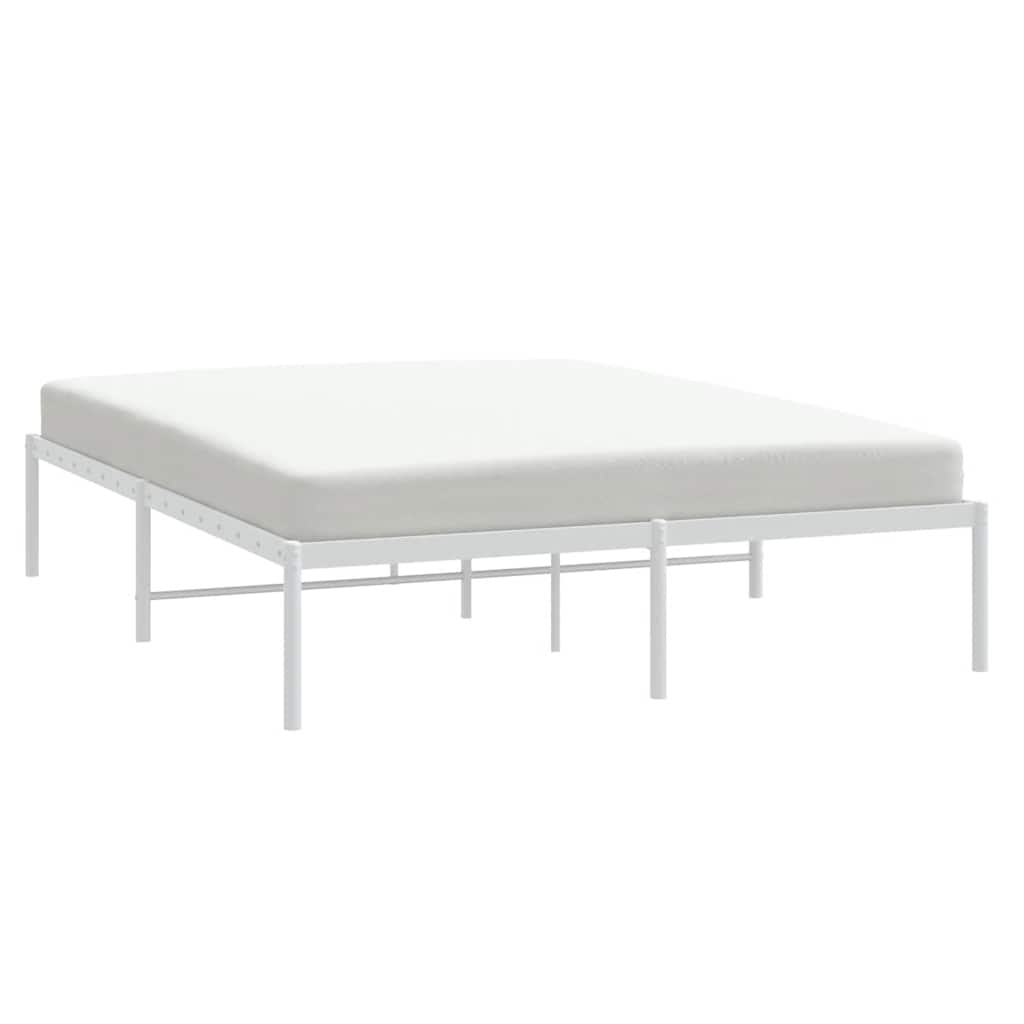 Metal Bed Frame without Mattress White 150x200cm