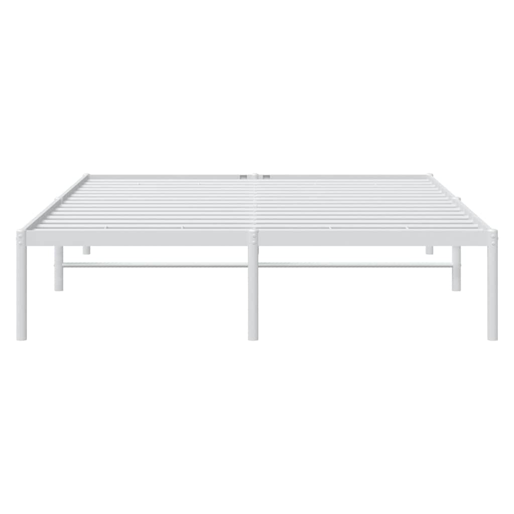 Metal Bed Frame without Mattress White 150x200cm