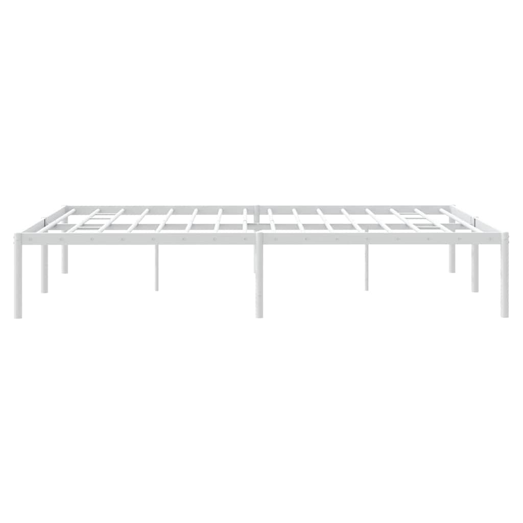 Metal Bed Frame without Mattress White 150x200cm