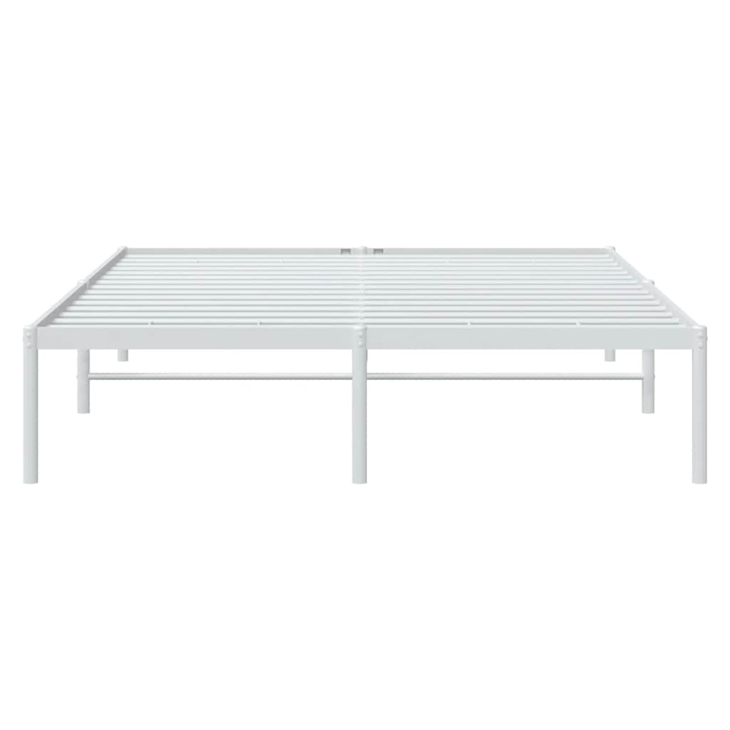 Metal Bed Frame without Mattress White 160x200cm