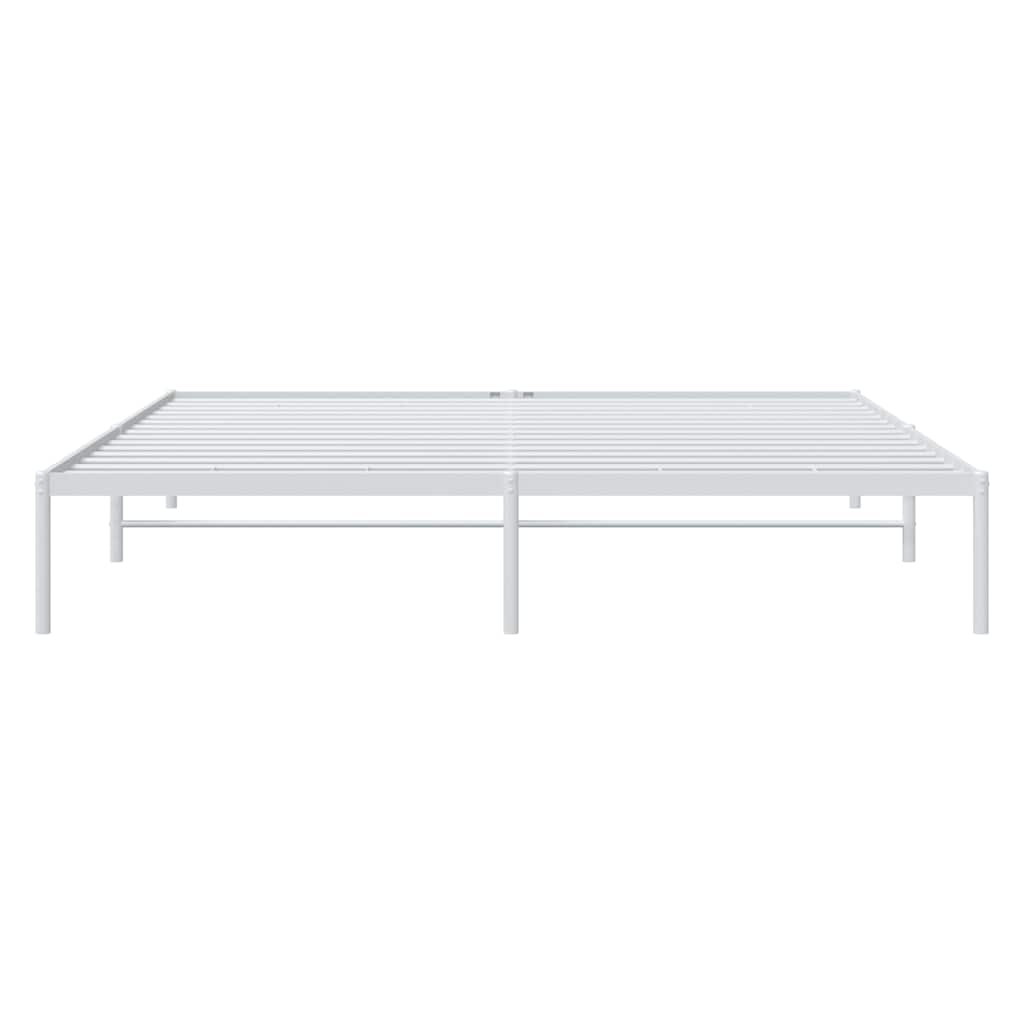 Metal Bed Frame without Mattress White 183x213cm