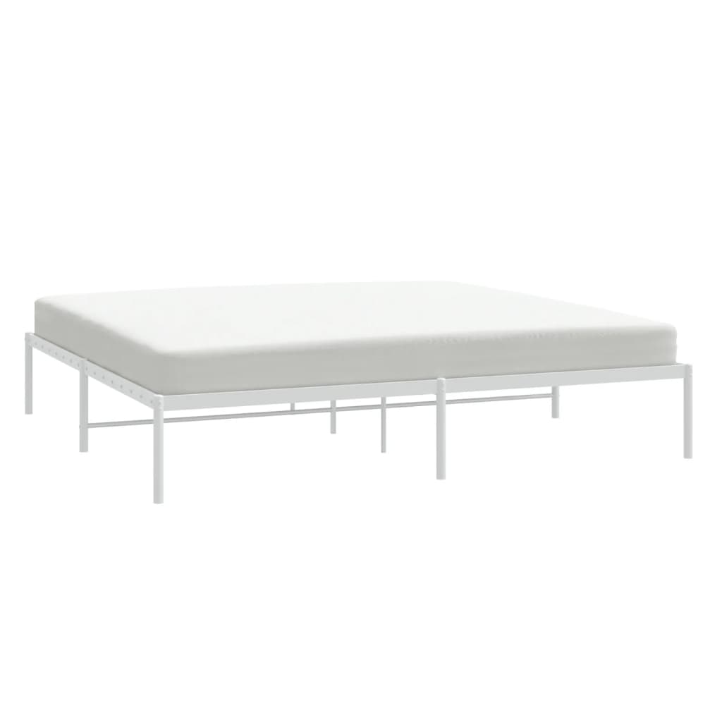 Metal Bed Frame without Mattress White 193x203cm