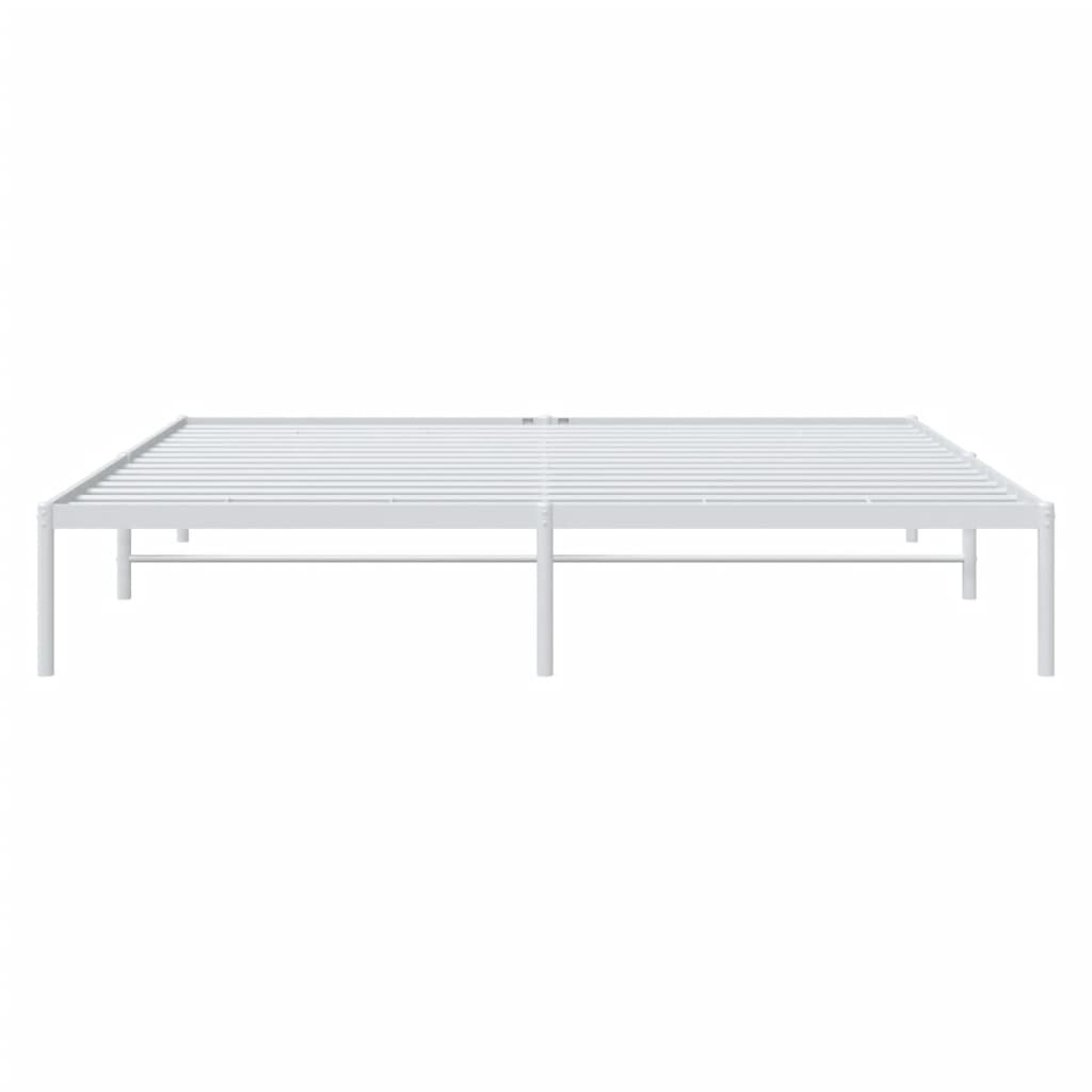 Metal Bed Frame without Mattress White 193x203cm