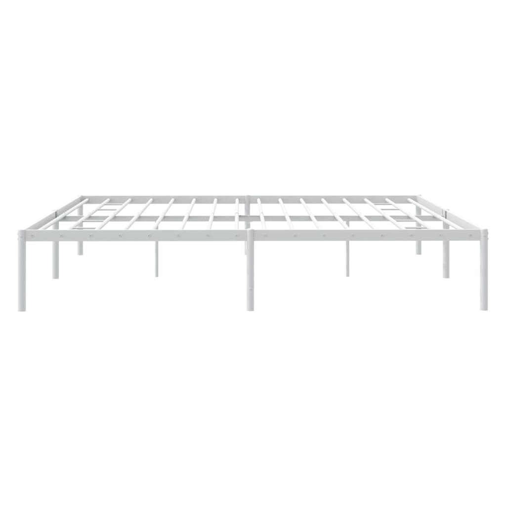 Metal Bed Frame without Mattress White 193x203cm