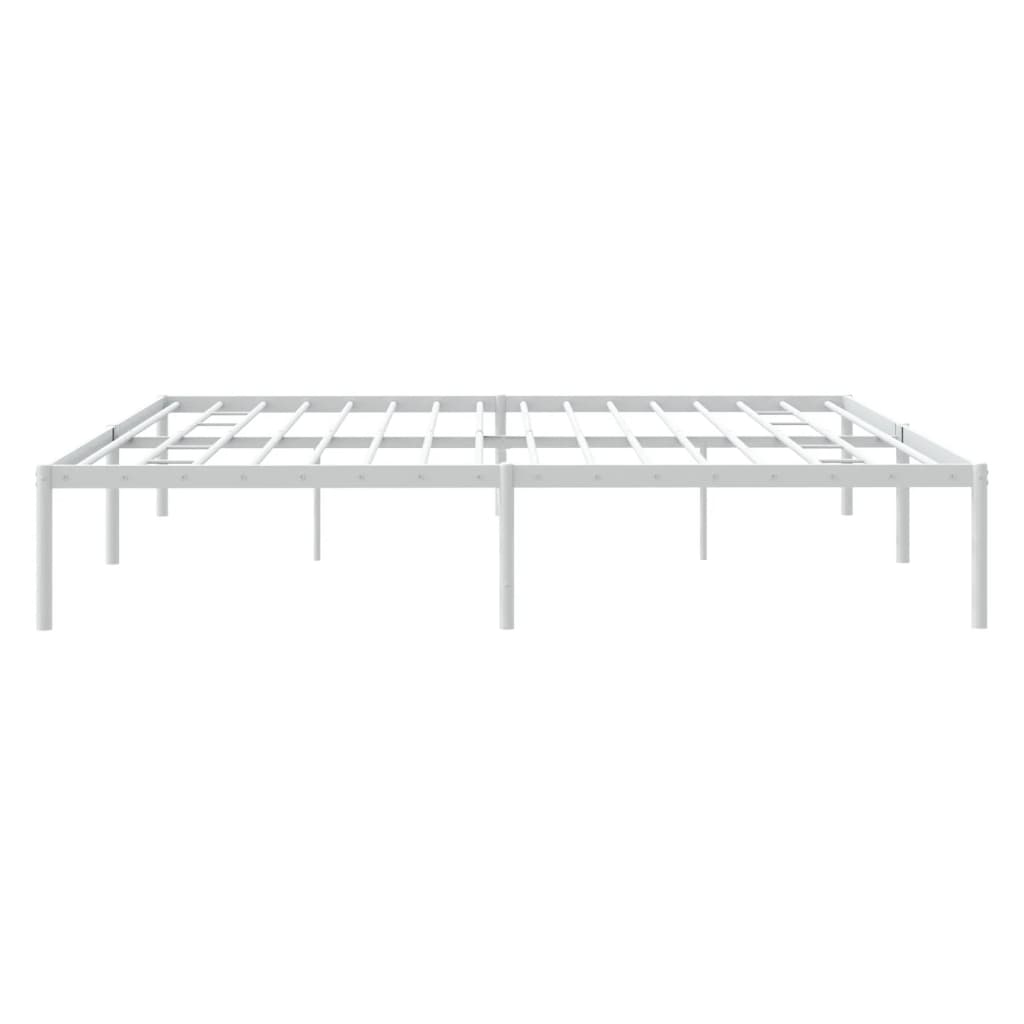 Metal Bed Frame without Mattress White 200x200cm