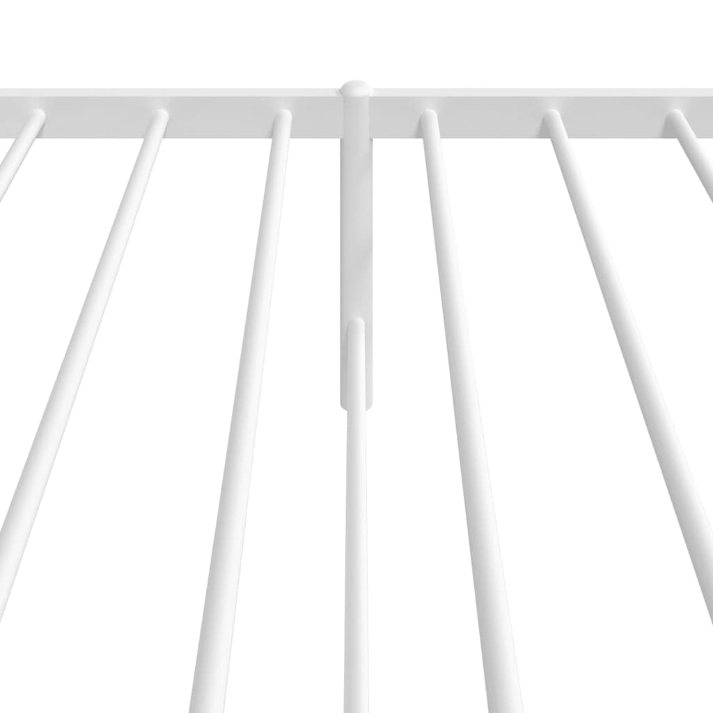Metal Bed Frame without Mattress with Headboard White 75x190cm