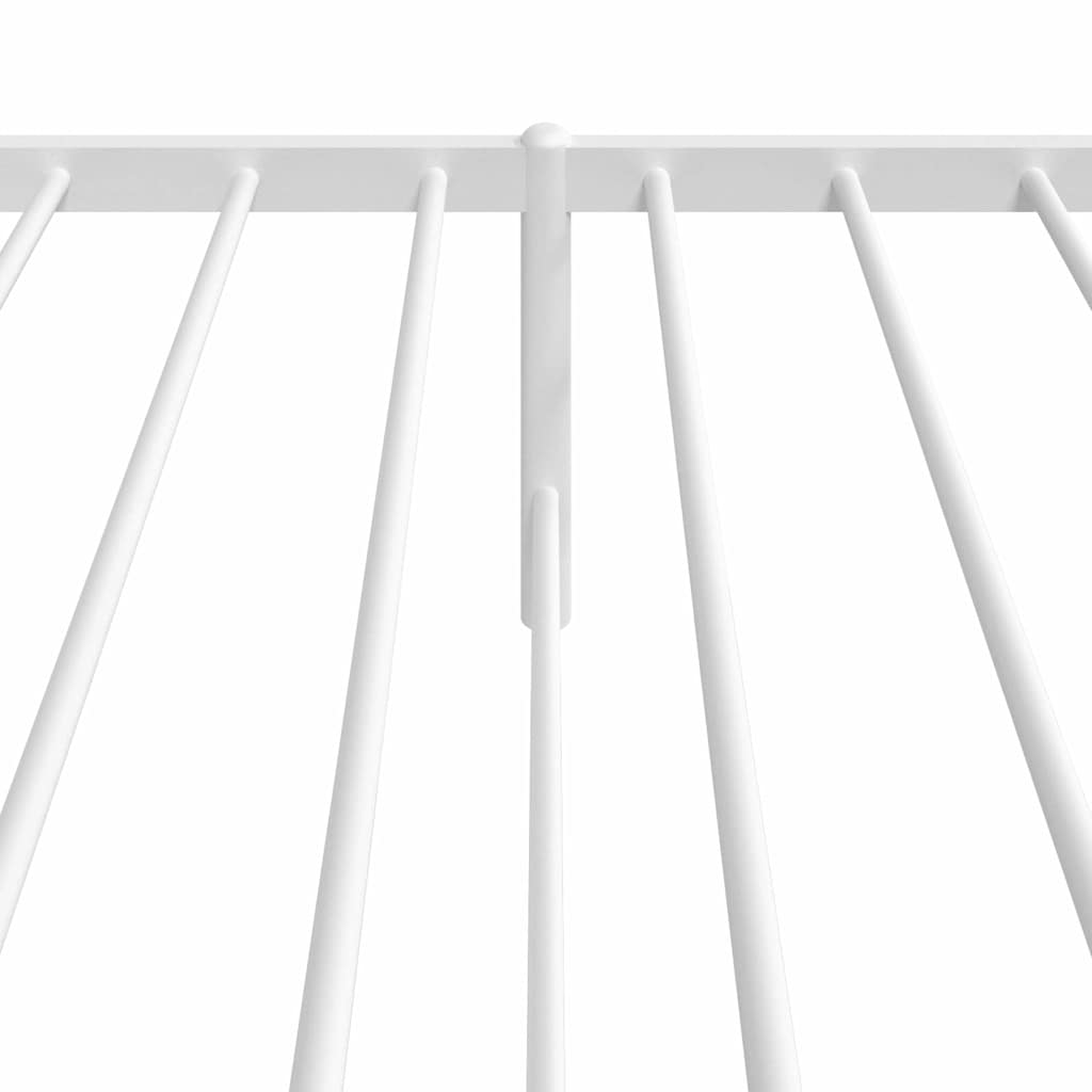 Metal Bed Frame without Mattress with Headboard White 80x200cm