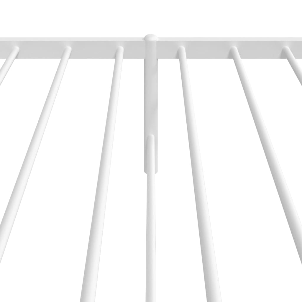 Metal Bed Frame without Mattress with Headboard White 90x190cm