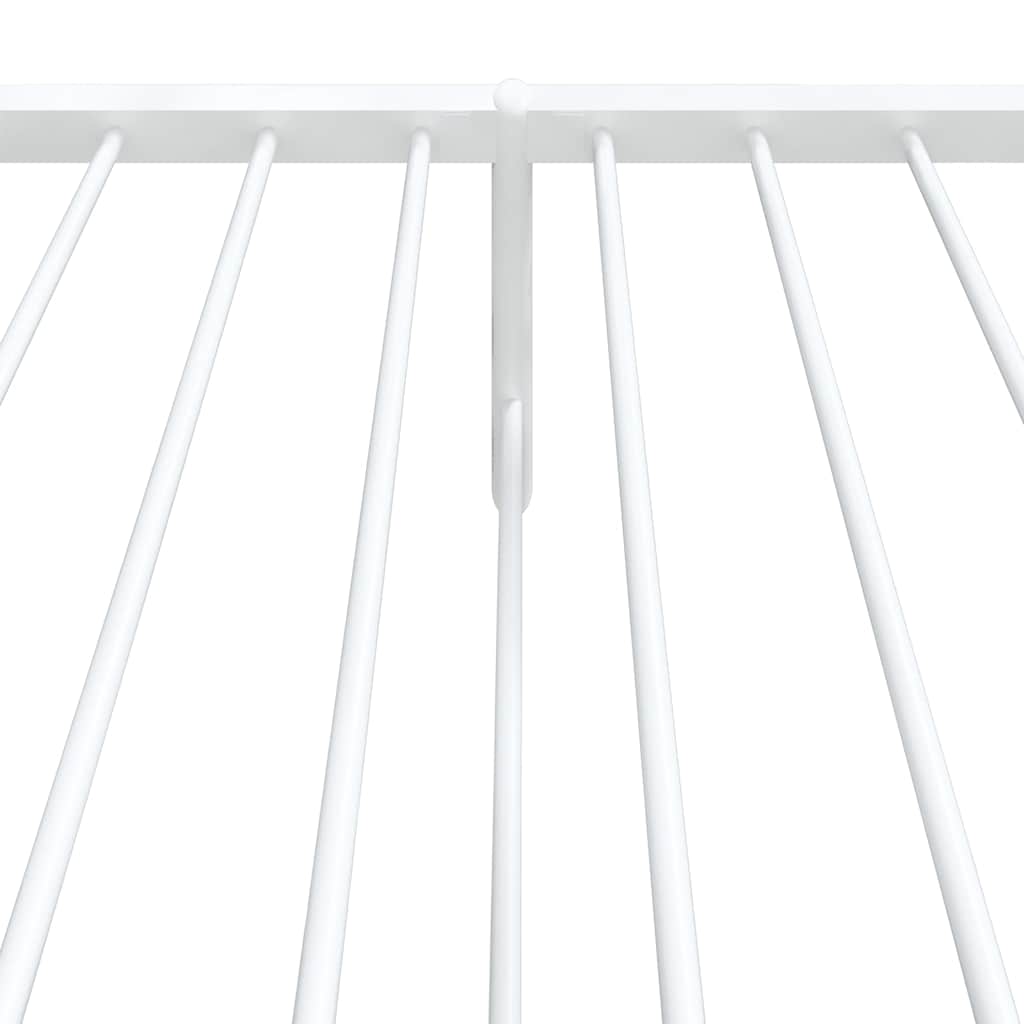 Metal Bed Frame without Mattress with Footboard White 75x190cm
