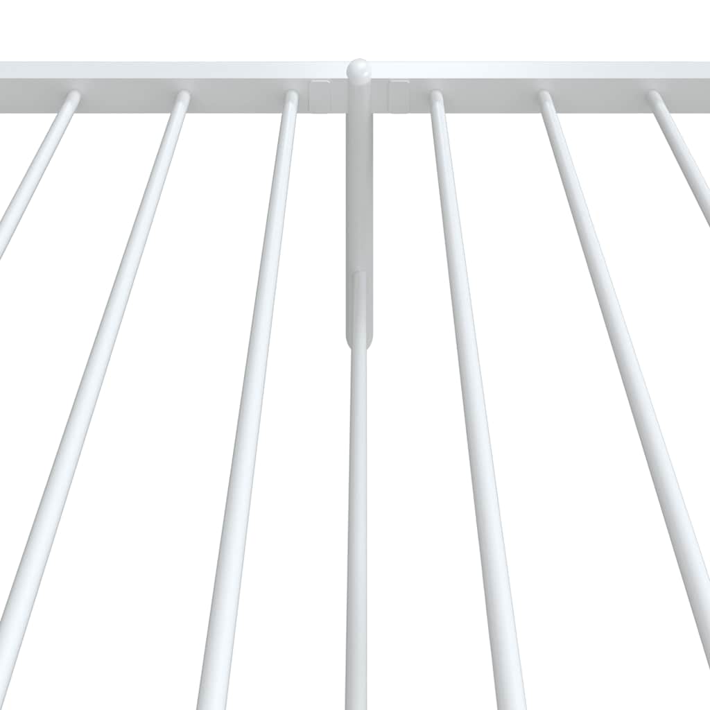 Metal Bed Frame without Mattress with Footboard White 80x200cm