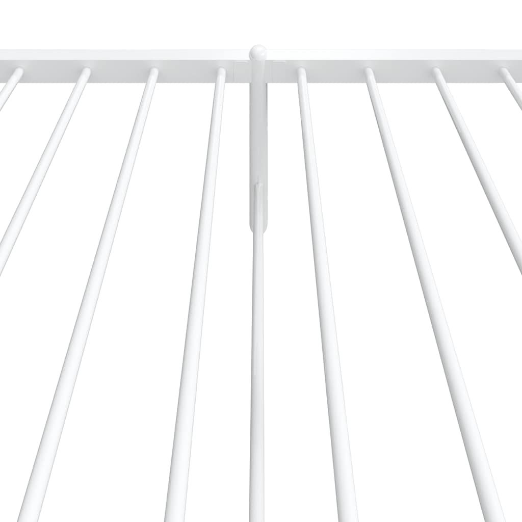 Metal Bed Frame without Mattress with Footboard White 90x190cm