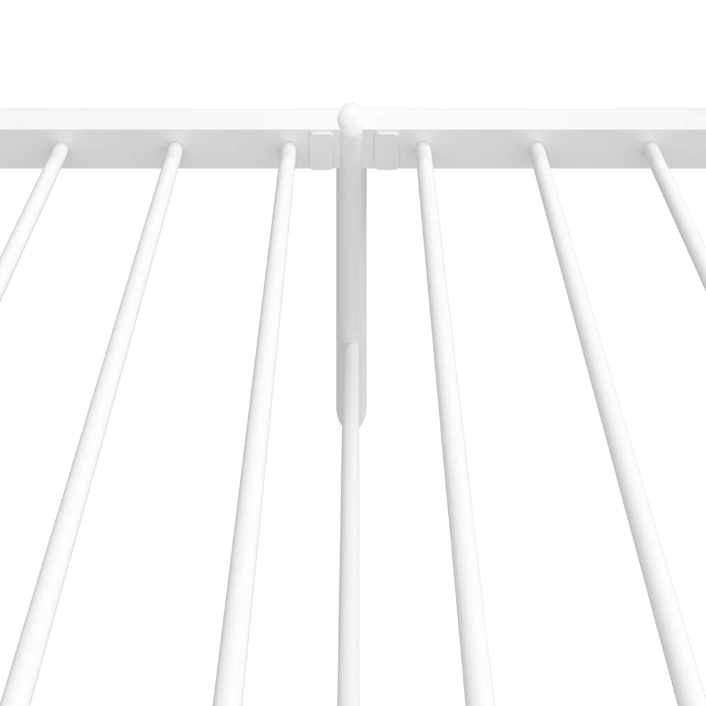 Metal Bed Frame without Mattress with Footboard White 100x190cm