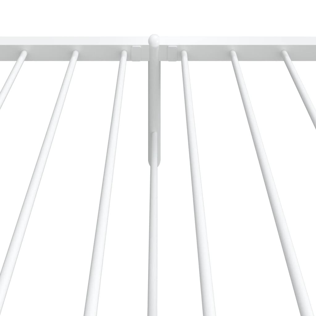 Metal Bed Frame without Mattress with Footboard White 107x203cm