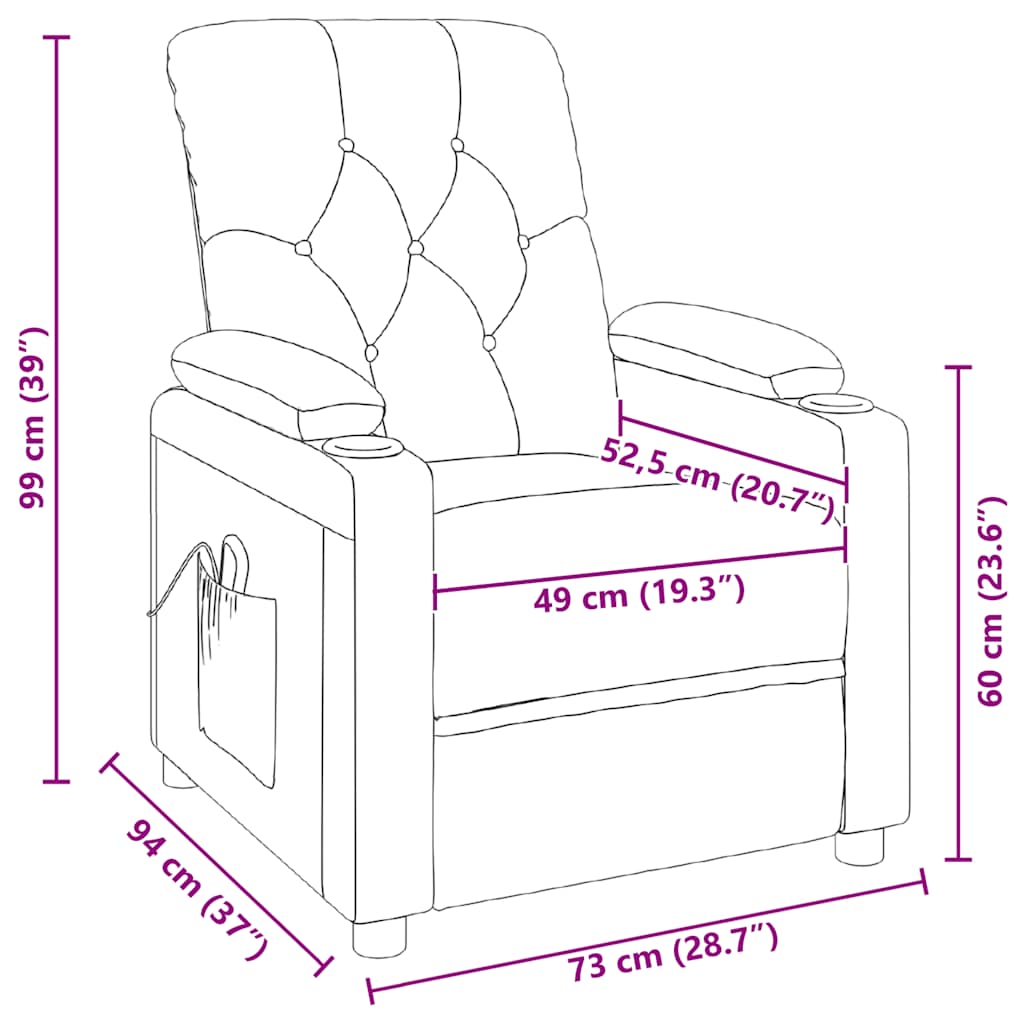 Massage Recliner Chair Fabric