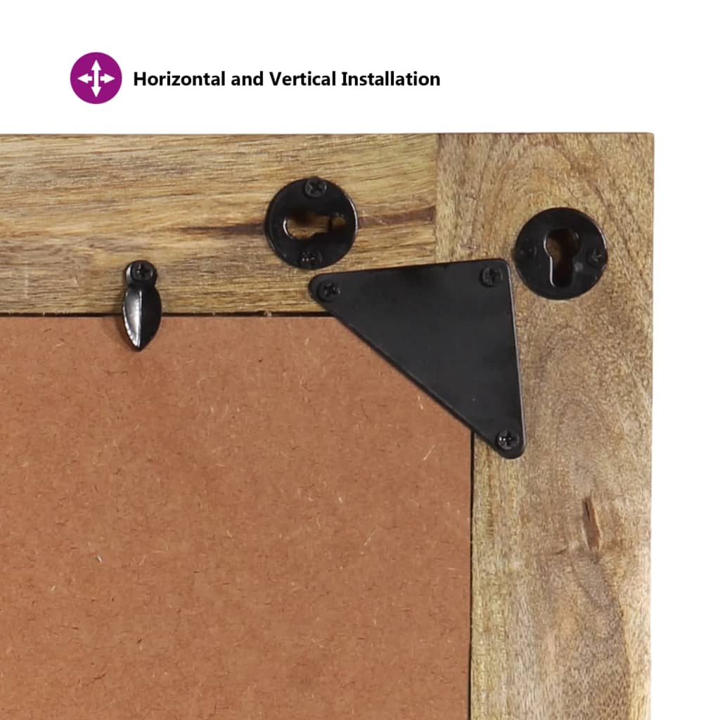 Mirror 70X50 Cm Solid Wood Mango And Glass