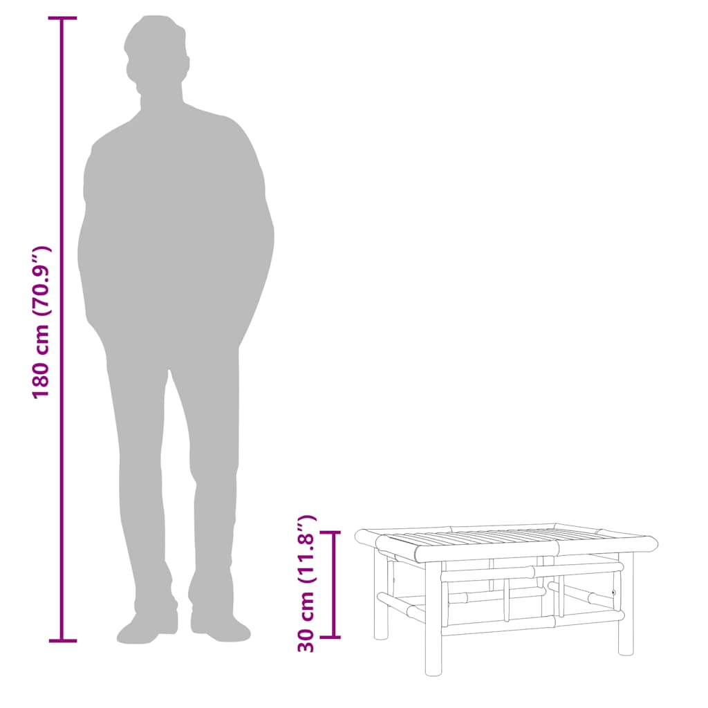 Garden Table 65x55x30 cm Bamboo