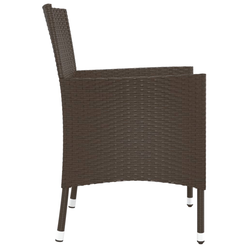 Garden Chairs with Cushions 4 pcs Brown Poly Rattan (UK/IE/FI/NO only)