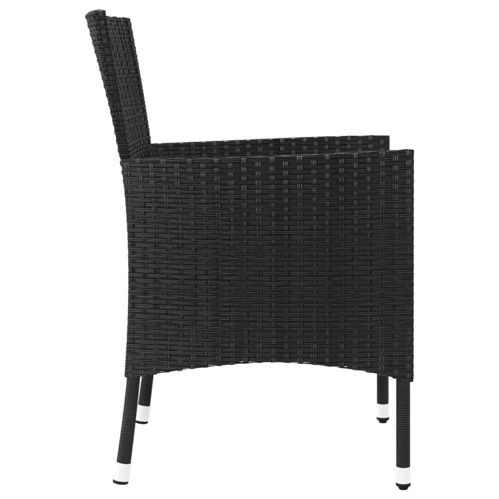 Garden Chairs with Cushions 4 pcs Black Poly Rattan (UK/IE/FI/NO only)