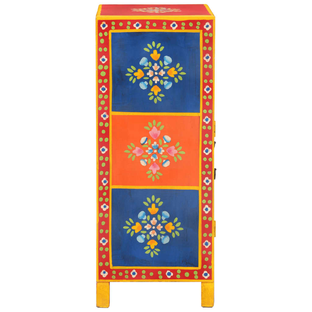 Hand Painted Sideboard 54x30x74 cm Solid Wood Mango