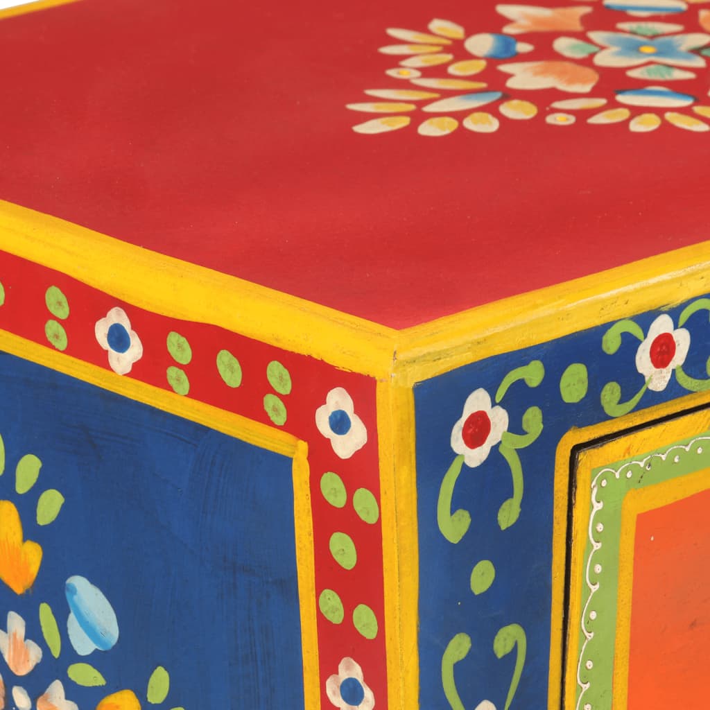 Hand Painted Sideboard 54x30x74 cm Solid Wood Mango