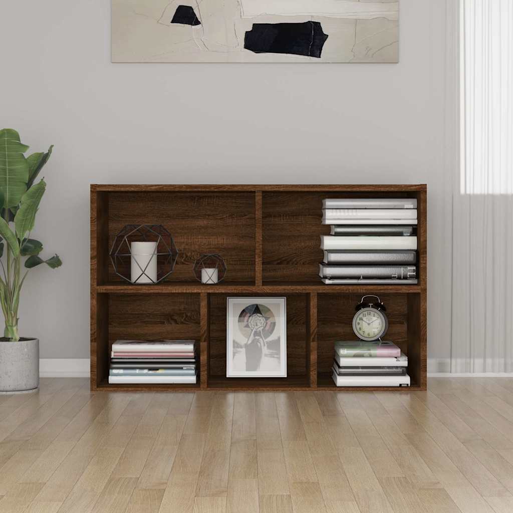 Book Cabinet/Sideboard Brown Oak 50x25x80 cm Engineered Wood