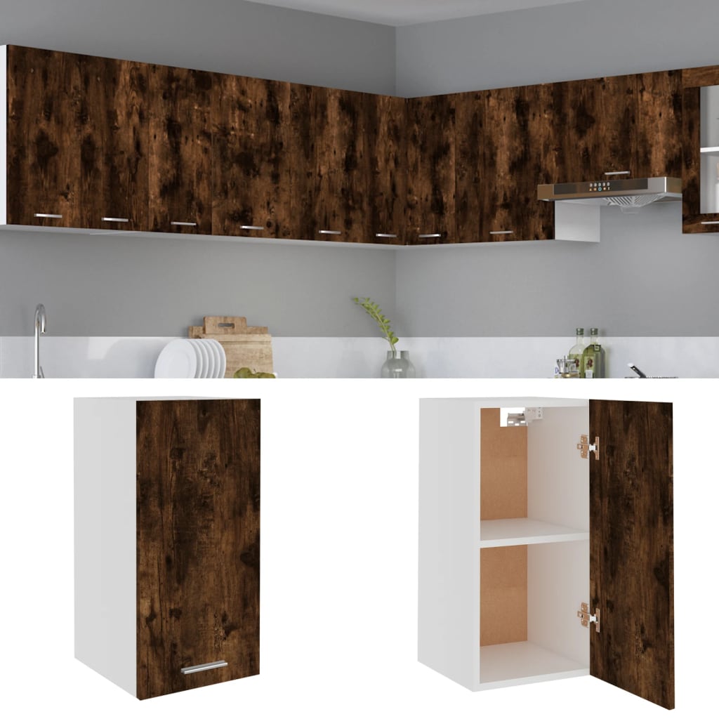 Hanging Cabinet Lyon Smoked Oak 29.5x31x60 cm Engineered Wood