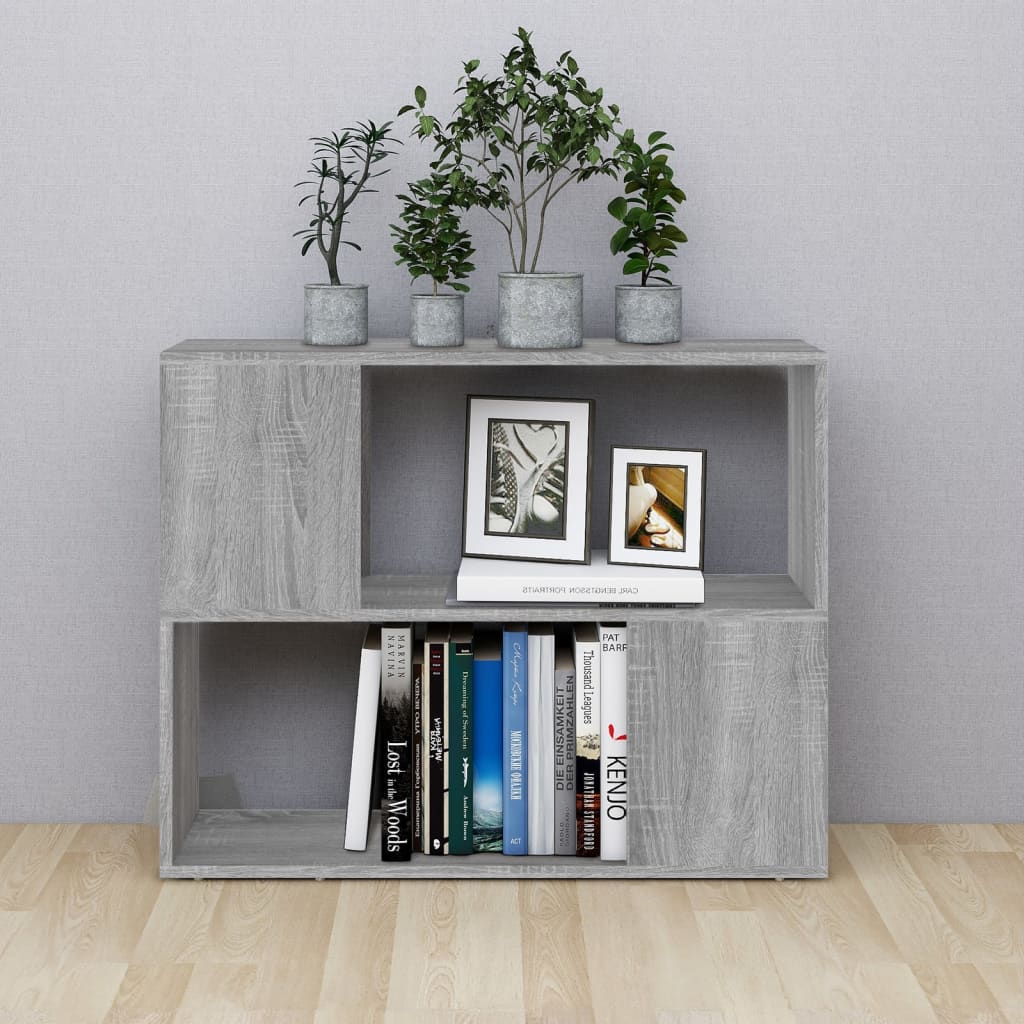 Book Cabinet/Room Divider Grey Sonoma 80x24x63 cm