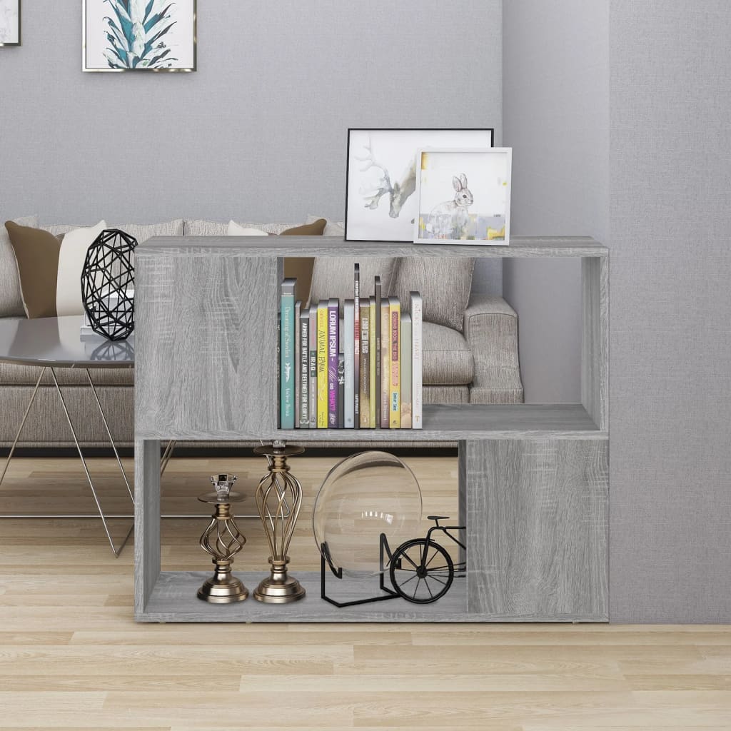 Book Cabinet/Room Divider Grey Sonoma 80x24x63 cm