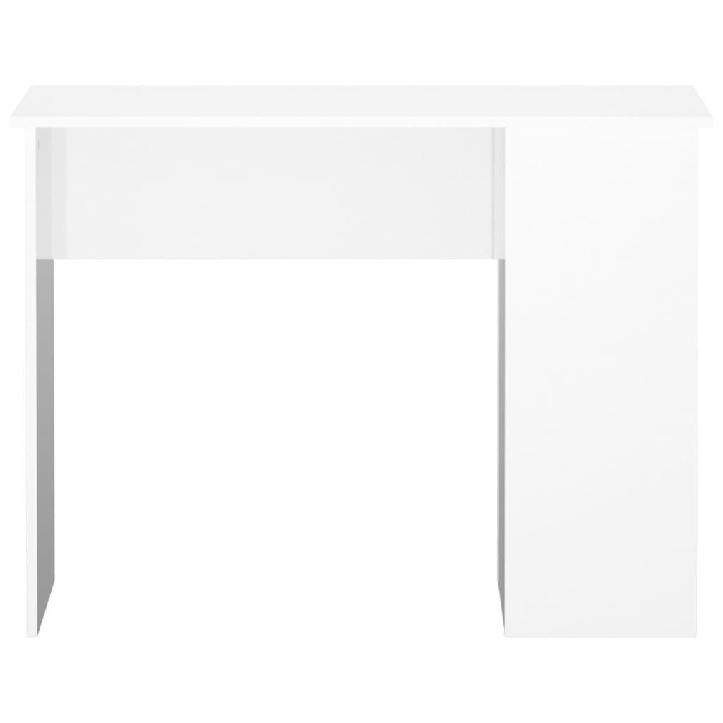 Desk High Gloss White 100x55x75 Engineered Wood