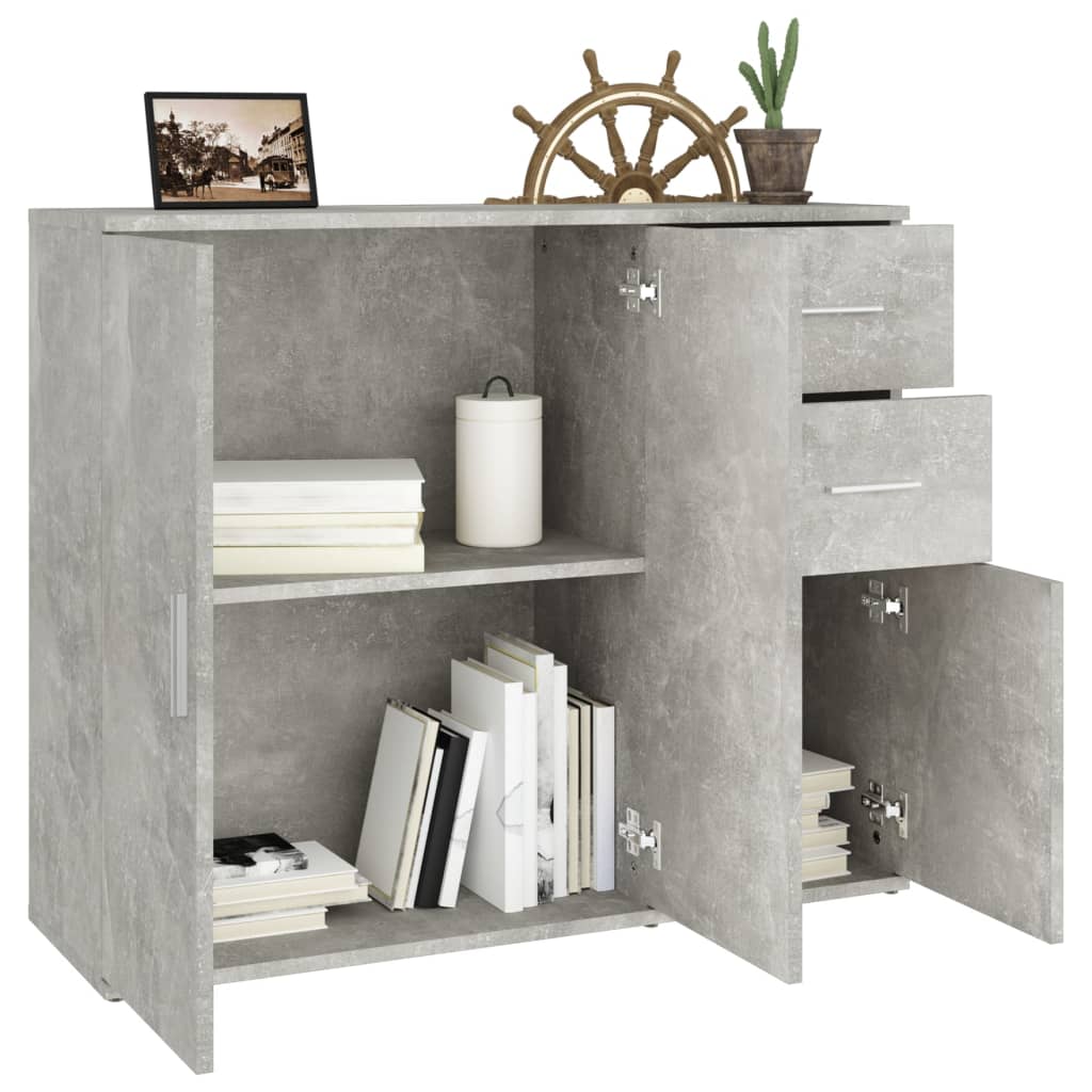 Sideboard Concrete Grey 91x29.5x75 cm Engineered Wood