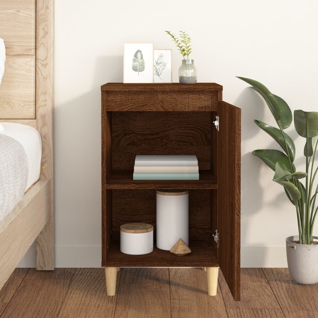 Bedside Cabinet Brown Oak 40x35x70 cm Engineered Wood