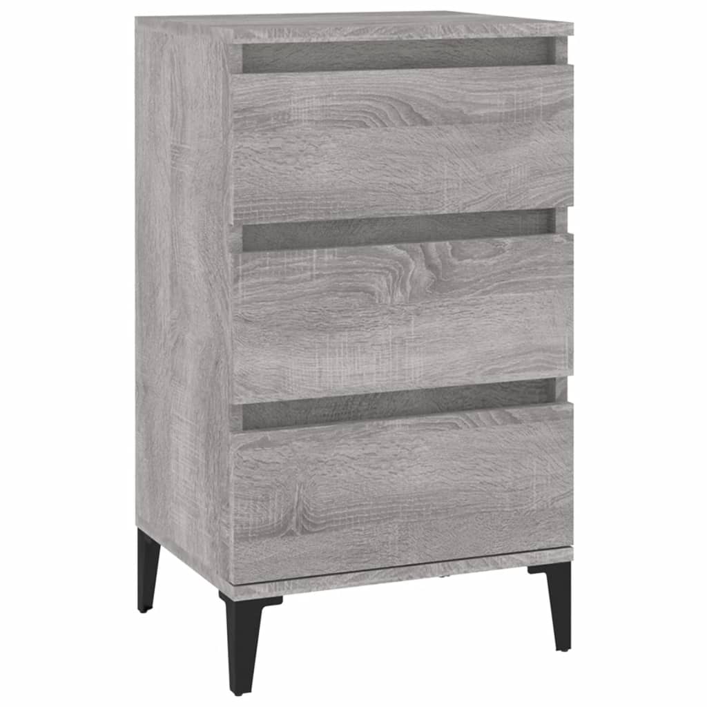 Bedside Cabinet Grey Sonoma 40x35x70 cm Engineered Wood