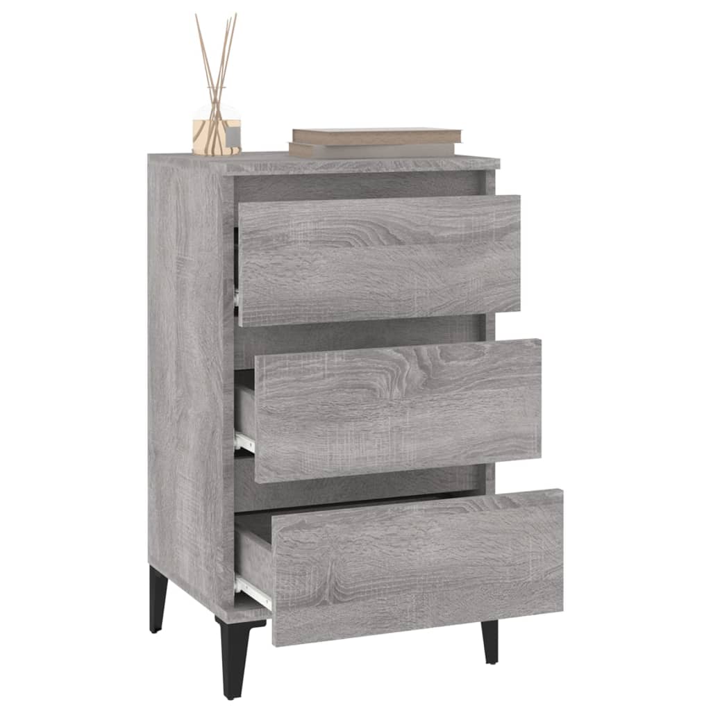 Bedside Cabinet Grey Sonoma 40x35x70 cm Engineered Wood