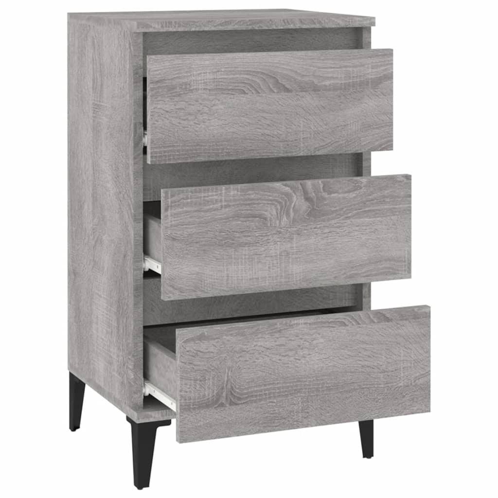 Bedside Cabinet Grey Sonoma 40x35x70 cm Engineered Wood