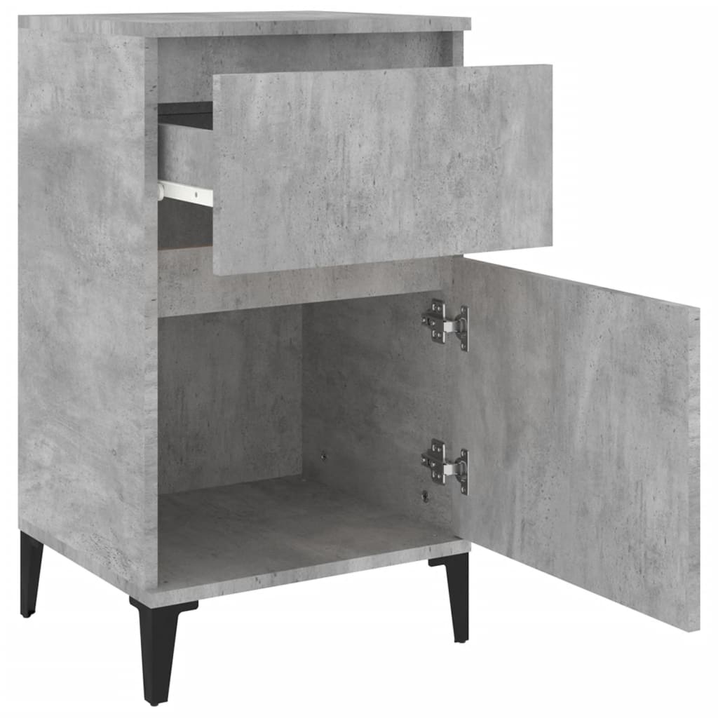 Bedside Cabinets 2 pcs Concrete Grey 40x35x70 cm