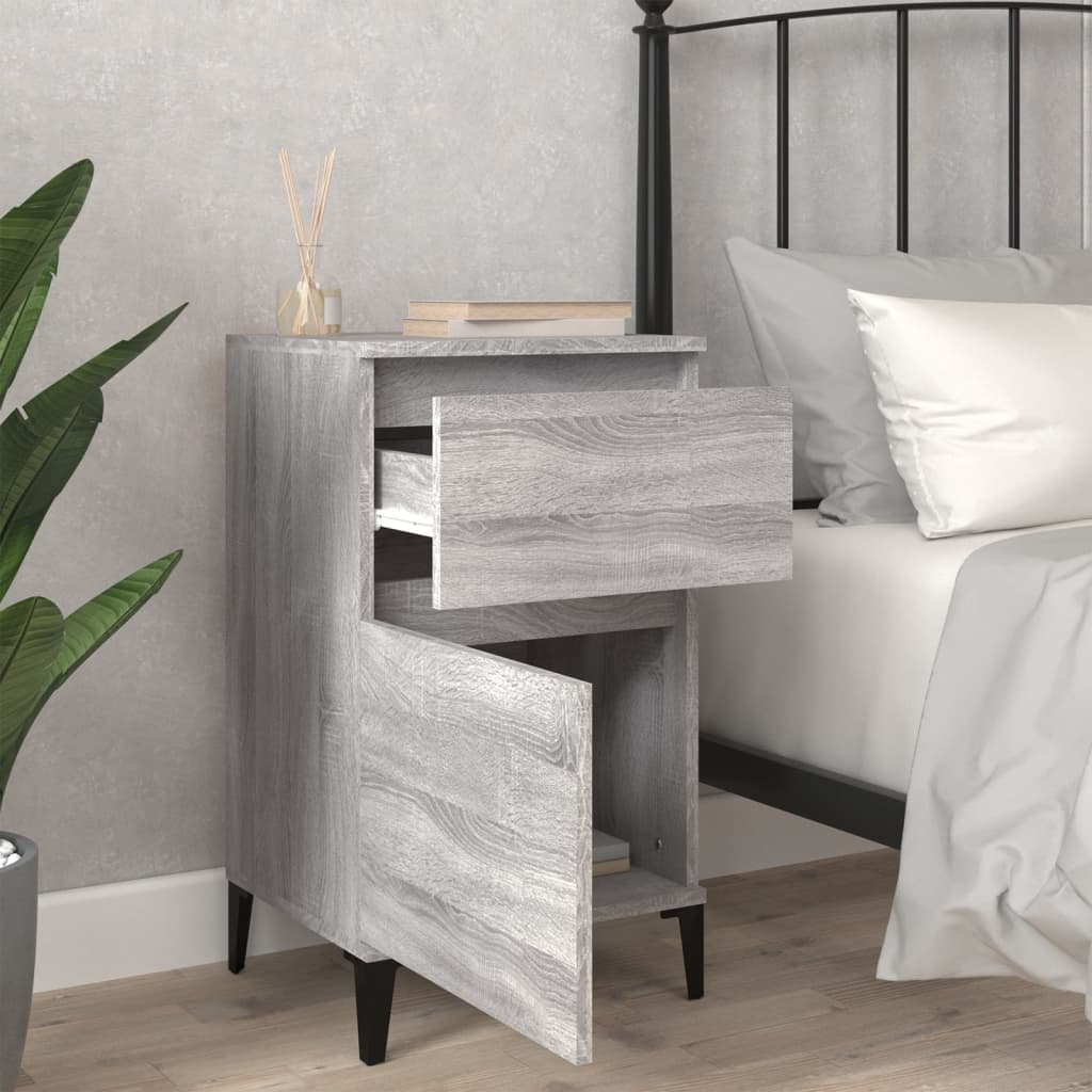 Bedside Cabinet Grey Sonoma 40x35x70 cm